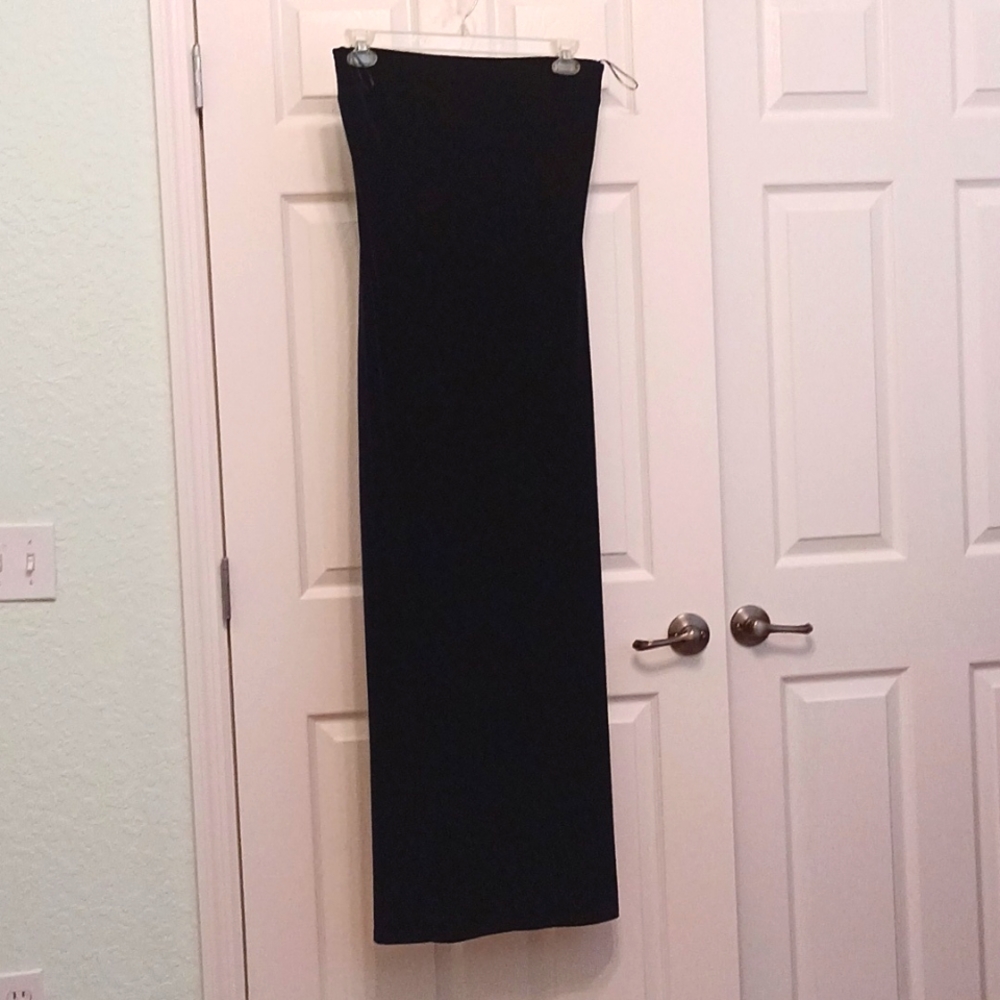 Jessica McClintock strapless Deep Blue Velvet